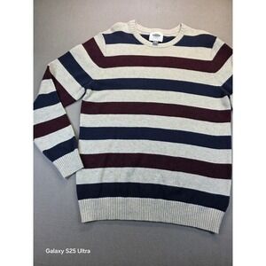 Old Navy Men Striped Crew Neck Sweater Pullover XL Academia Preppy Wool Blend